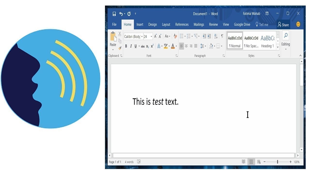 Como usar o ditador do Microsoft Word