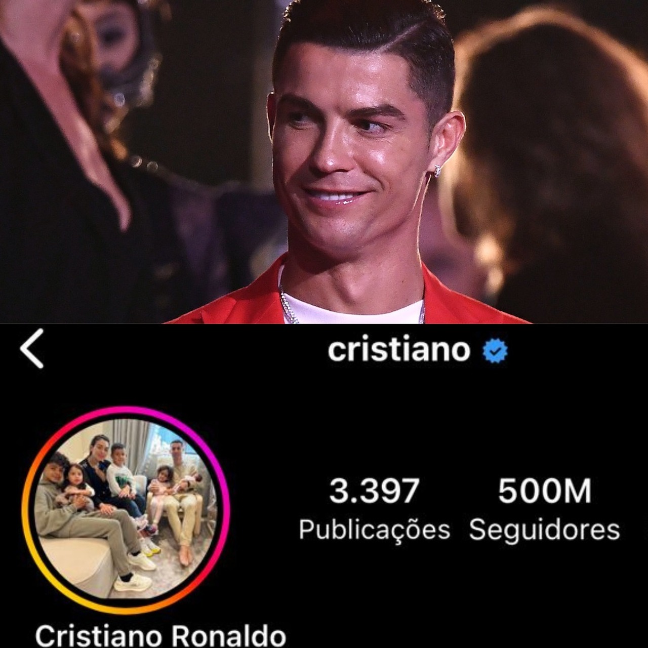 Cristiano Ronaldo se torna a 1ª pessoa a atingir 500 milhões de